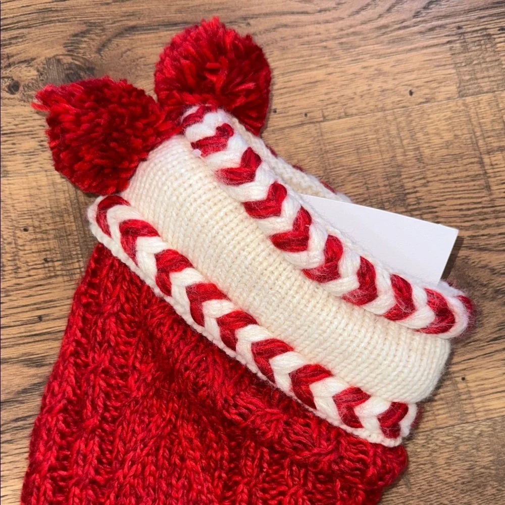 Red and Cream CHRISTMAS Decoration Boot